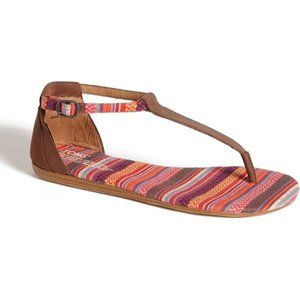 Tom's Playa Leather T-Strap Sandals sz 9